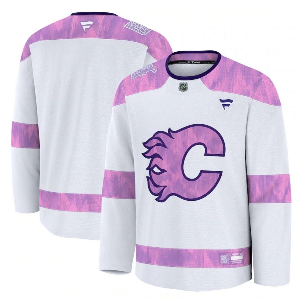 Size M Fanatics Calgary Flames Hockey Fights Cancer Jersey 2024 NHL NEW